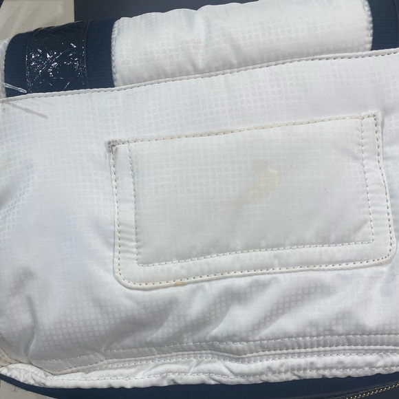 L.A.M.B. Y2K WESTWOOD MESSENGER FLAP BAG WHITE GWEN STEFANI BLACK GOLD PURSE - Picture 10 of 11